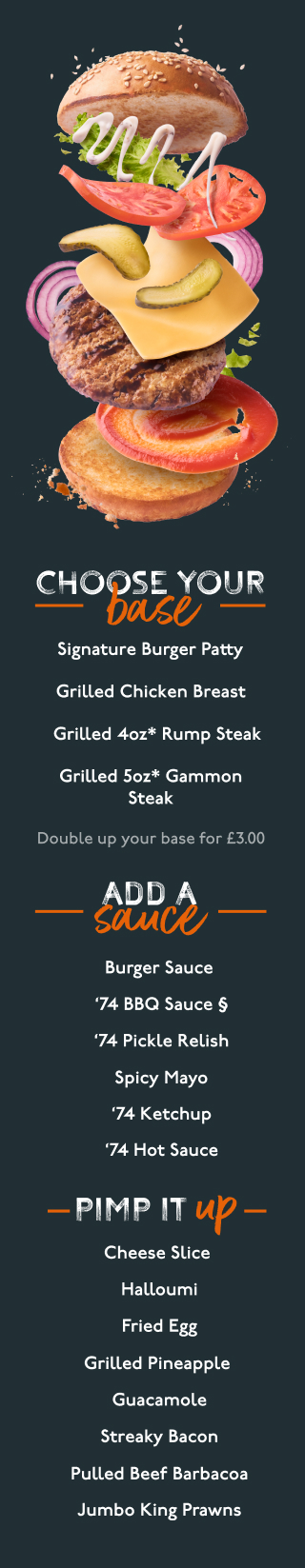 Deconstructed Beefeater burger with lettuce, mayonnaise, pickles, cheese, tomatoes, red onion and beef in a sesame bun.