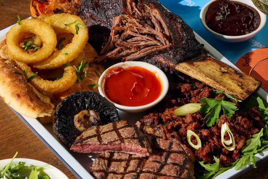 beefeater steak dish on table