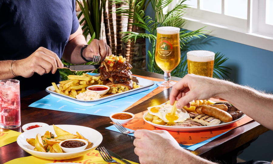 beefeater summer menu dishes on table