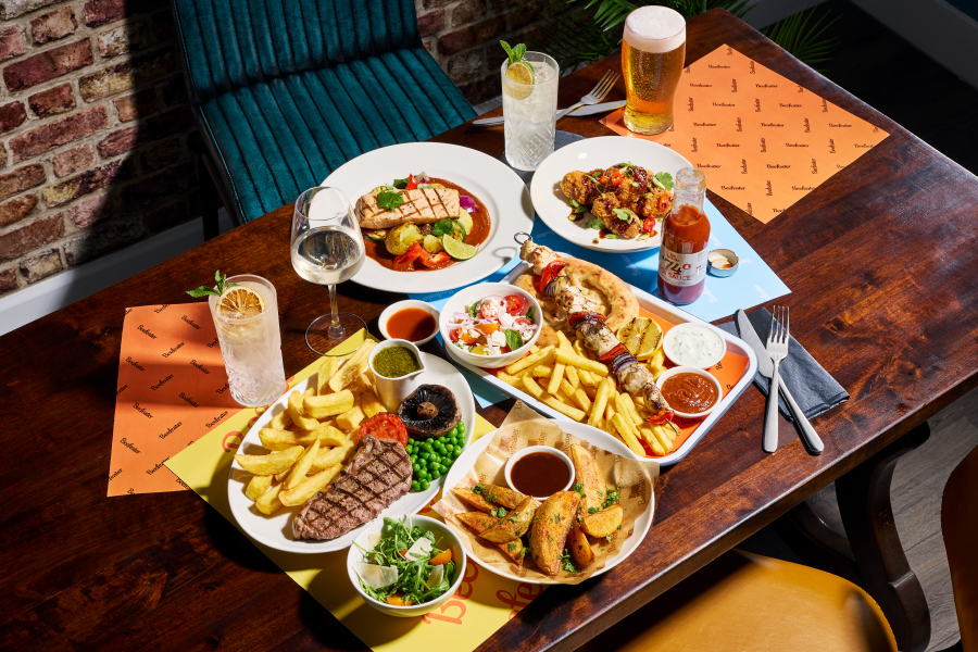 beefeater summer menu dishes on table